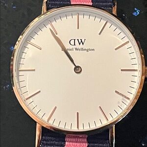 Daniel Wellington Watch with Navy and Pink Strap
